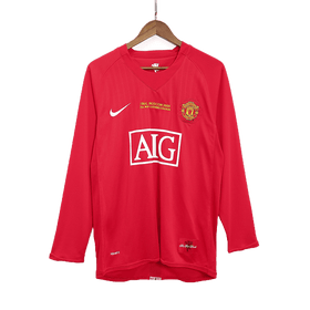 Retro Manchester United UCL Final Home Long Sleeve Jersey 2007/08