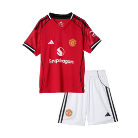 Manchester United Home Soccer Jersey Kit 2025/26 Kids(Jersey+Shorts)