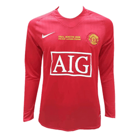 Retro Manchester United UCL Final Home Long Sleeve Jersey 2007/08